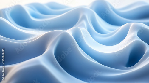 Wallpaper Mural Close-up of soft blue fabric waves creating a smooth and flowing texture Torontodigital.ca