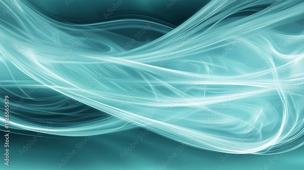 Fototapeta premium Soft ocean streaks in aquamarine and shimmering teal plain background