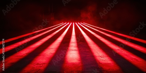 A red light strip is shown in the dark