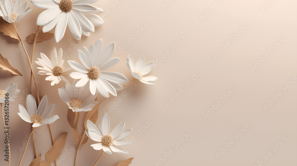 Modern minimal floral background | Simple floral design | White daisy, gold lines | Sensual interior, fabric, vector pattern | Elegant spring wallpaper, stylish atmosphere Modern minimal floral background | Simple floral design | White daisy, gold lines | Sensual interior, fabric, vector pattern | Elegant spring wallpaper, stylish atmosphere