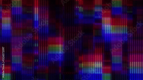 Wallpaper Mural Energetic LED panel with colorful neon lights creates a futuristic vibe. Suitable for concert visuals or cyberpunk aesthetics. Looped background Torontodigital.ca