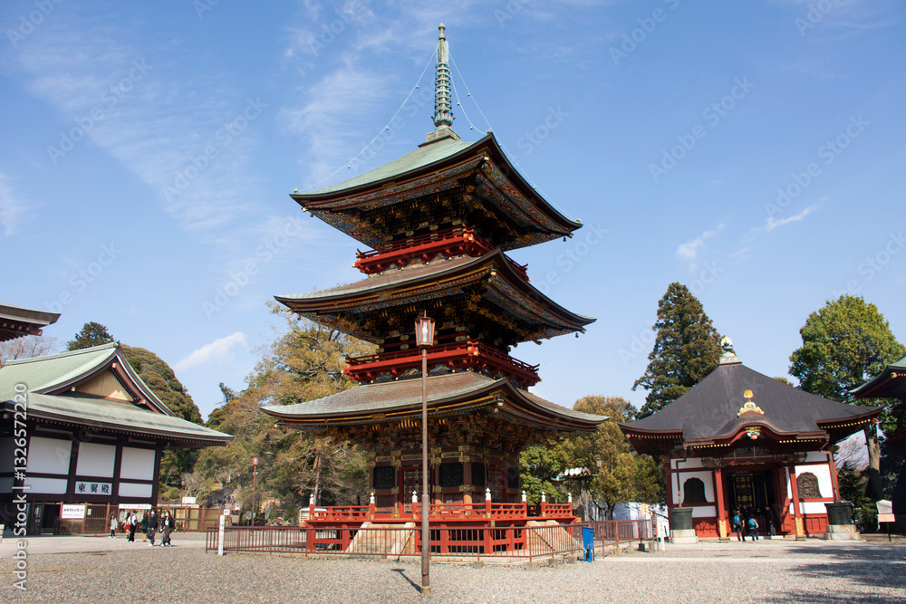 Japanese people and foreigner traveler walking visit and praying in Daitou or Great pagoda of Naritasan Shinshoji Temple at Chiba Prefecture in Tokyo, Japan Japanese people and foreigner traveler walking visit and praying in Daitou or Great pagoda of Naritasan Shinshoji Temple at Chiba Prefecture in Tokyo, Japan