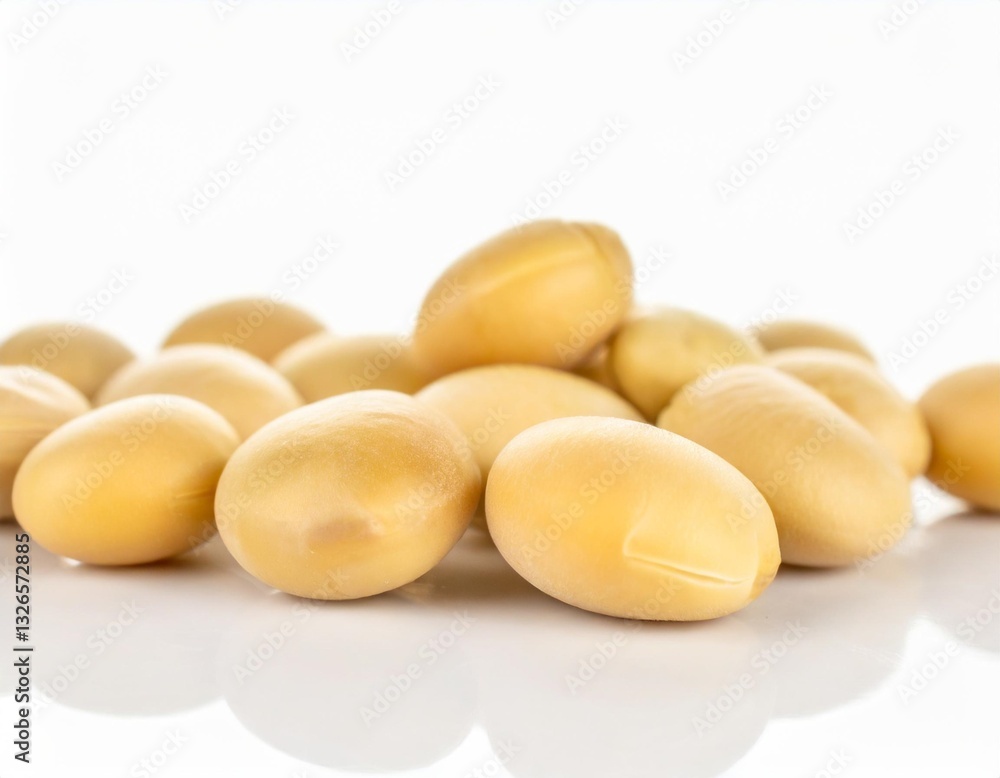 Fresh Soybeans Isolated on a White Background Fresh Soybeans Isolated on a White Background
