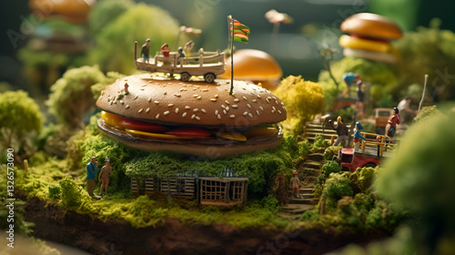 Cute Miniature Food World | Tiny People in a Giant Hamburger | Tilt Shift Food Diorama | Fun Tiny Miniature Scenes