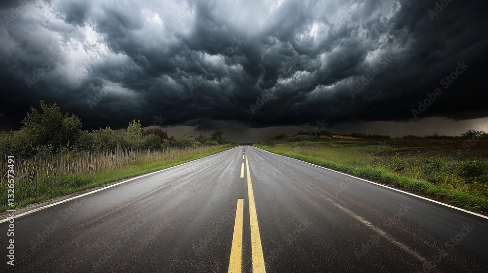 Fototapeta premium the road to storm