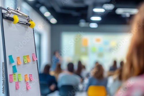 Collaborative business training in conference room with engaged students and dynamic presentations
