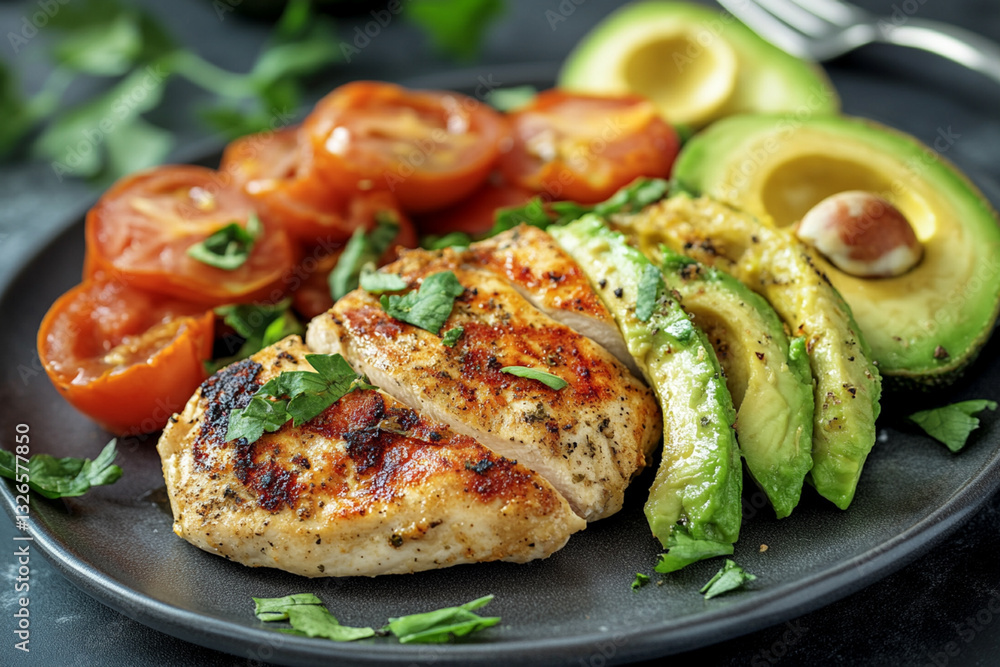 Chicken breast with avocado and tomatoes Chicken breast with avocado and tomatoes