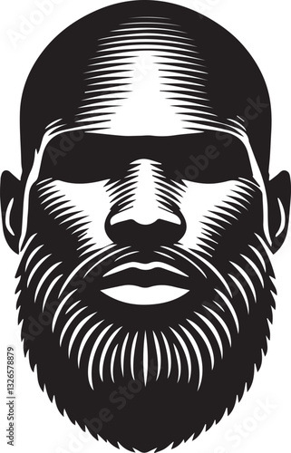 black man with a beard silhouette vector, man with a beard vector illustration, man head vector icon, man head silhouette vector isolated on white background eps file