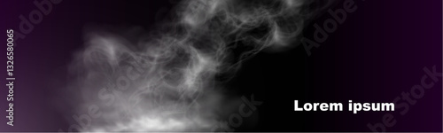 Realistic white smoke on transparent background with soft swirling effect, misty fog, airy vapor, atmospheric haze, drifting smog, subtle steam, floating cloud, delicate fumes.	
