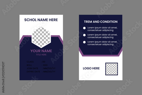 A Clean And Modern Ide Card Template For Scholl Or University Student Identity