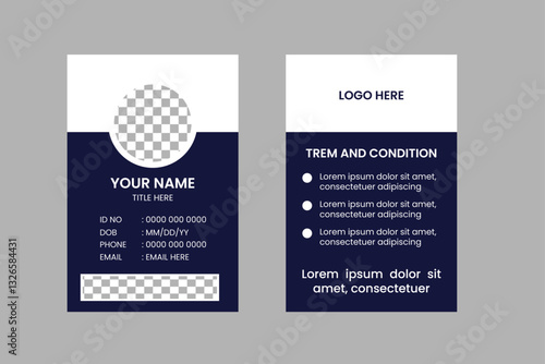 A Clean And Modern Ide Card Template For Company Member Identity 