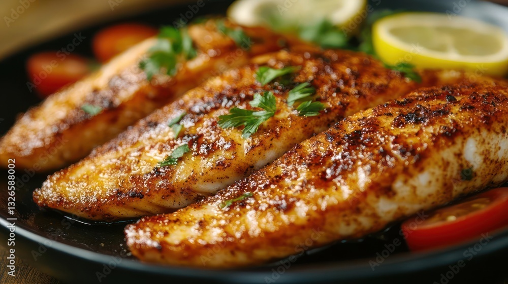 Pan-seared fish fillets with lemon and herbs Pan-seared fish fillets with lemon and herbs