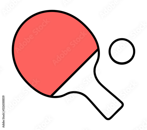 Tenis stołowy rakietka paletka i piłeczka grafika