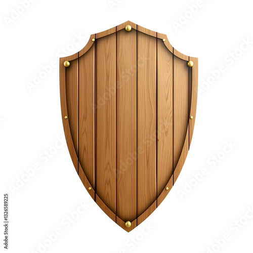Wallpaper Mural PNG wooden shield isolated on white transparent background.  Torontodigital.ca