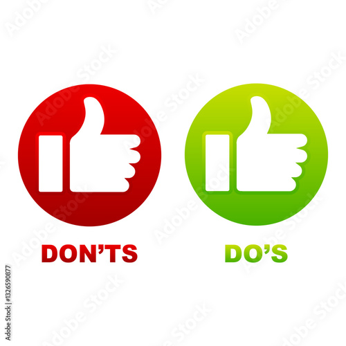thumb up . Like or dislike index finger sign. Positive and negative signs.vector illustration