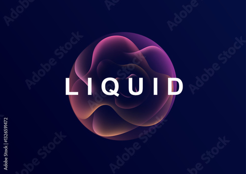 Sphere gradient flows seamlessly in liquid background, creating an abstract vector design. A vibrant banner and frame showcase dynamic color illustration with a glowing circle. Light and neon merge 