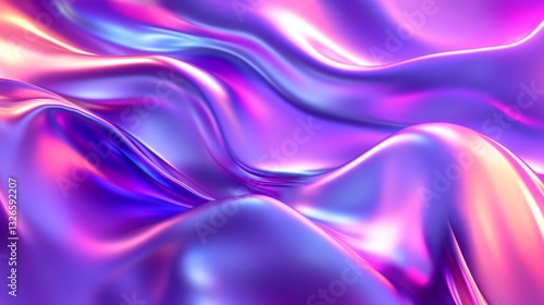 Wallpaper Mural A futuristic iridescent fluid abstract design, with vibrant purple and pink tones flowing in smooth, dynamic waves Torontodigital.ca