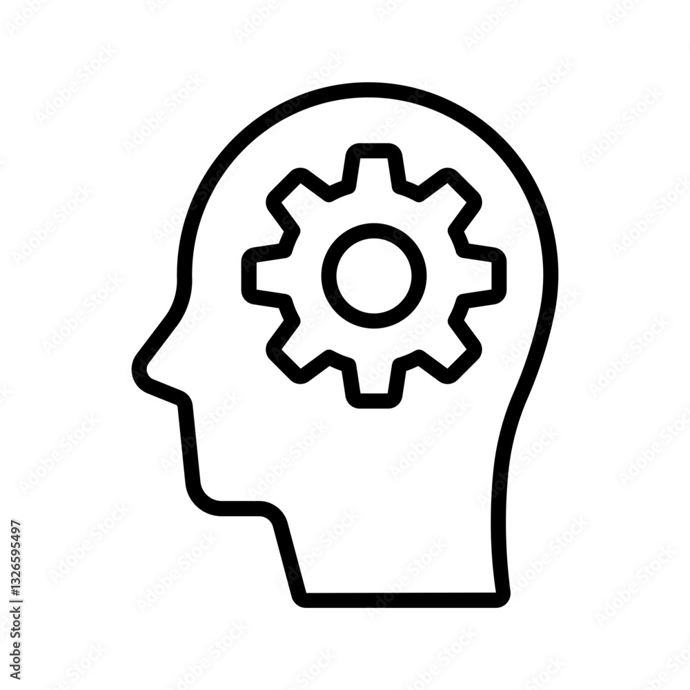 human head with gears human head with gears