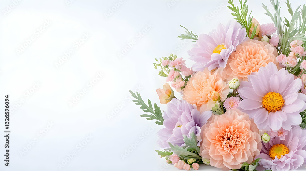 Obraz premium Pastel colored flowers bouquet arrangement