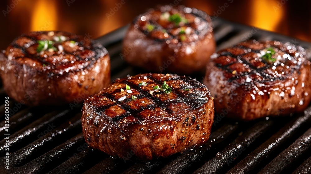 Succulent Grilled Steaks on a Hot BBQ Succulent Grilled Steaks on a Hot BBQ