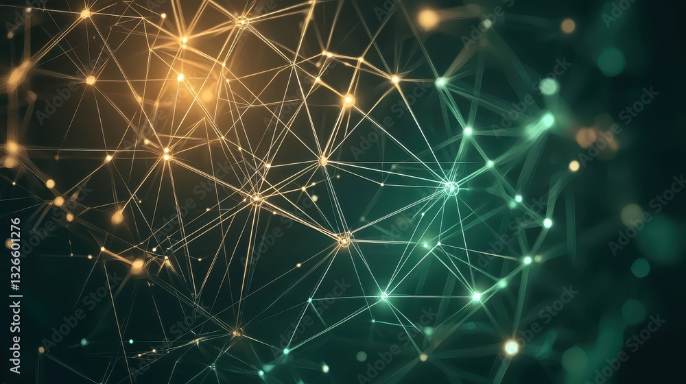 Obraz premium Abstract Connection Network with Glowing Node Points and Lines