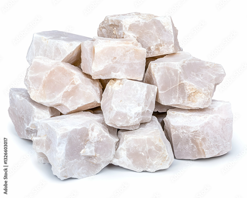 Pile of light beige/off-white rock fragments Pile of light beige/off-white rock fragments
