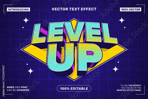 Level Up - Cartoon Style Editable Text Effect