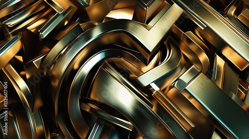 A bold metallic 3D typography futuristic design.