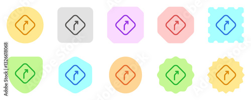 Editable curve right vector icon. Map, location, navigation. Part of a big icon set family. Perfect for web and app interfaces, presentations, infographics, etc