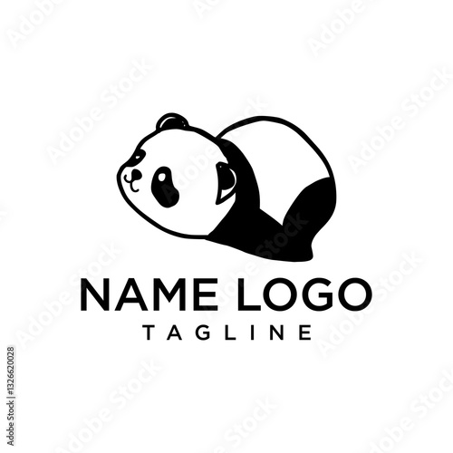 A panda lying down relaxedly creates a fun and innovative impression,