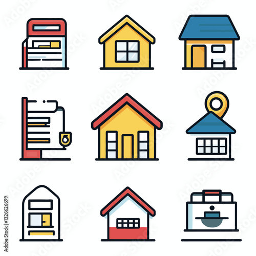 House Icons, Home Purchase, Real Estate, Mortgage, Finance, and Property.