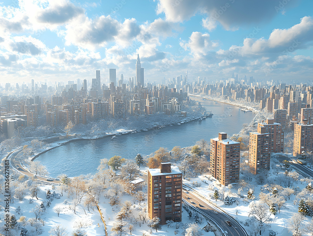 Obraz premium Winter city panorama