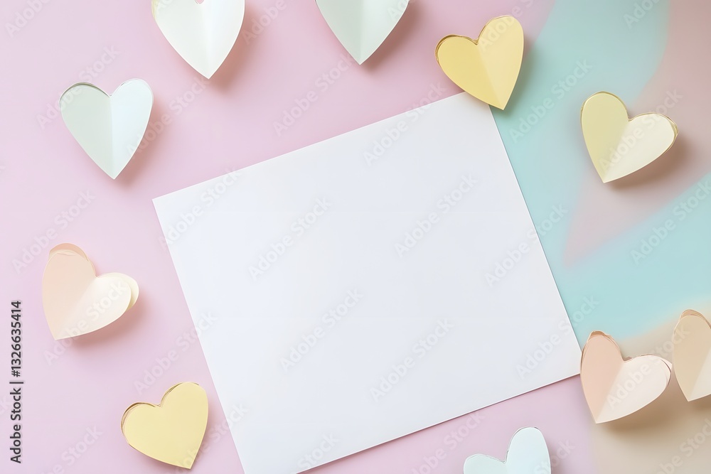 Paper Hearts and Blank Card Paper Hearts and Blank Card