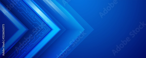 Futuristic Blue Tech Arrows Abstract Background