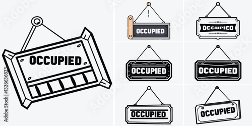Occupied Sign - Hanging Door Indicator for Privacy