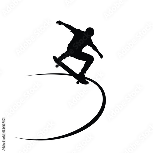 silhouette of a man jumping on a snowboard