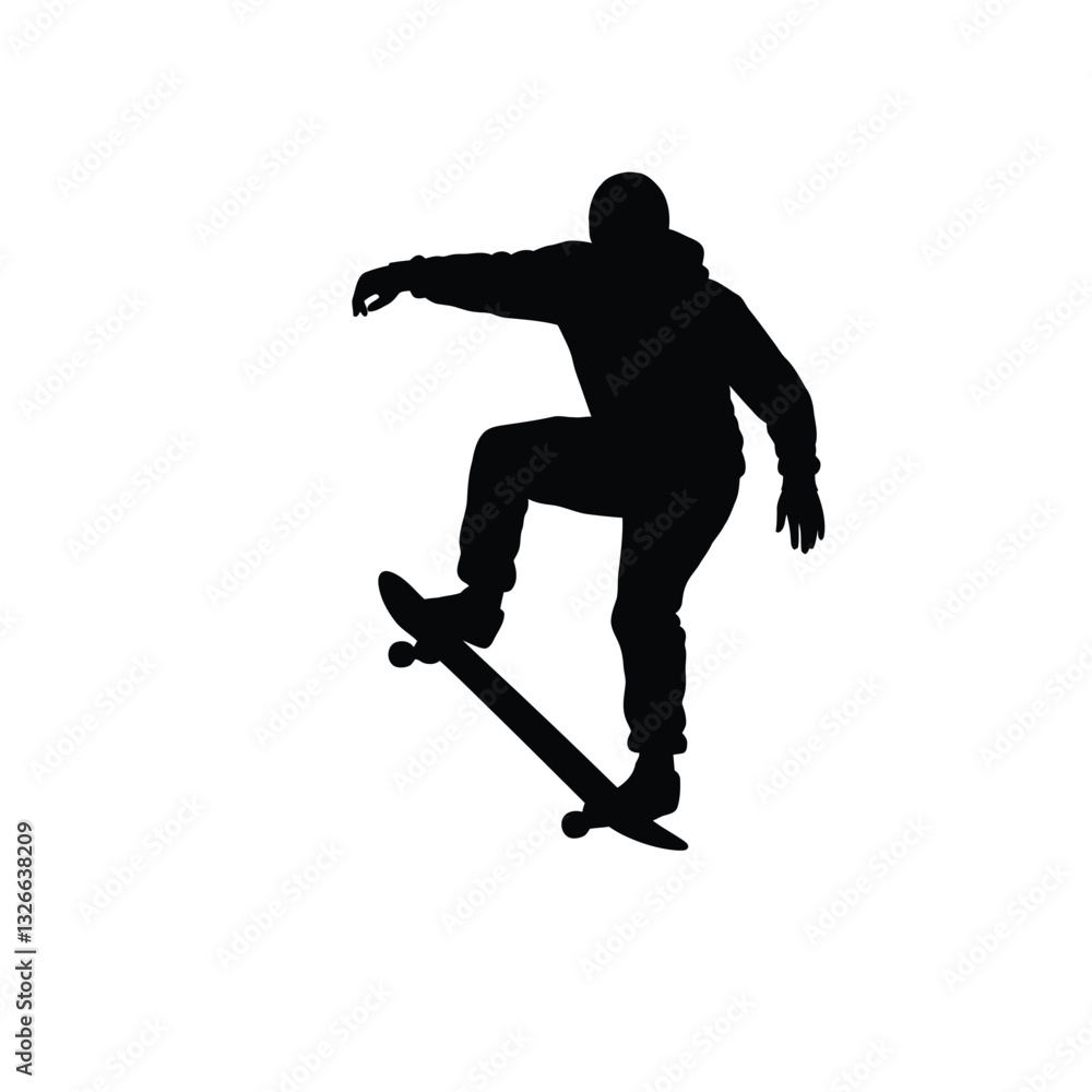 silhouette of a skateboarder