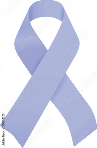 Vector periwinkle ribbon symbol isolated for Esophageal Cancer Awareness campaign