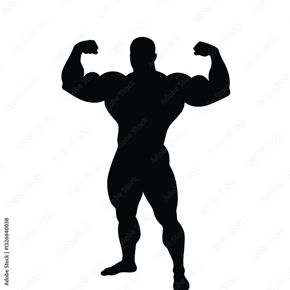 Fototapeta premium silhouette of a bodybuilder