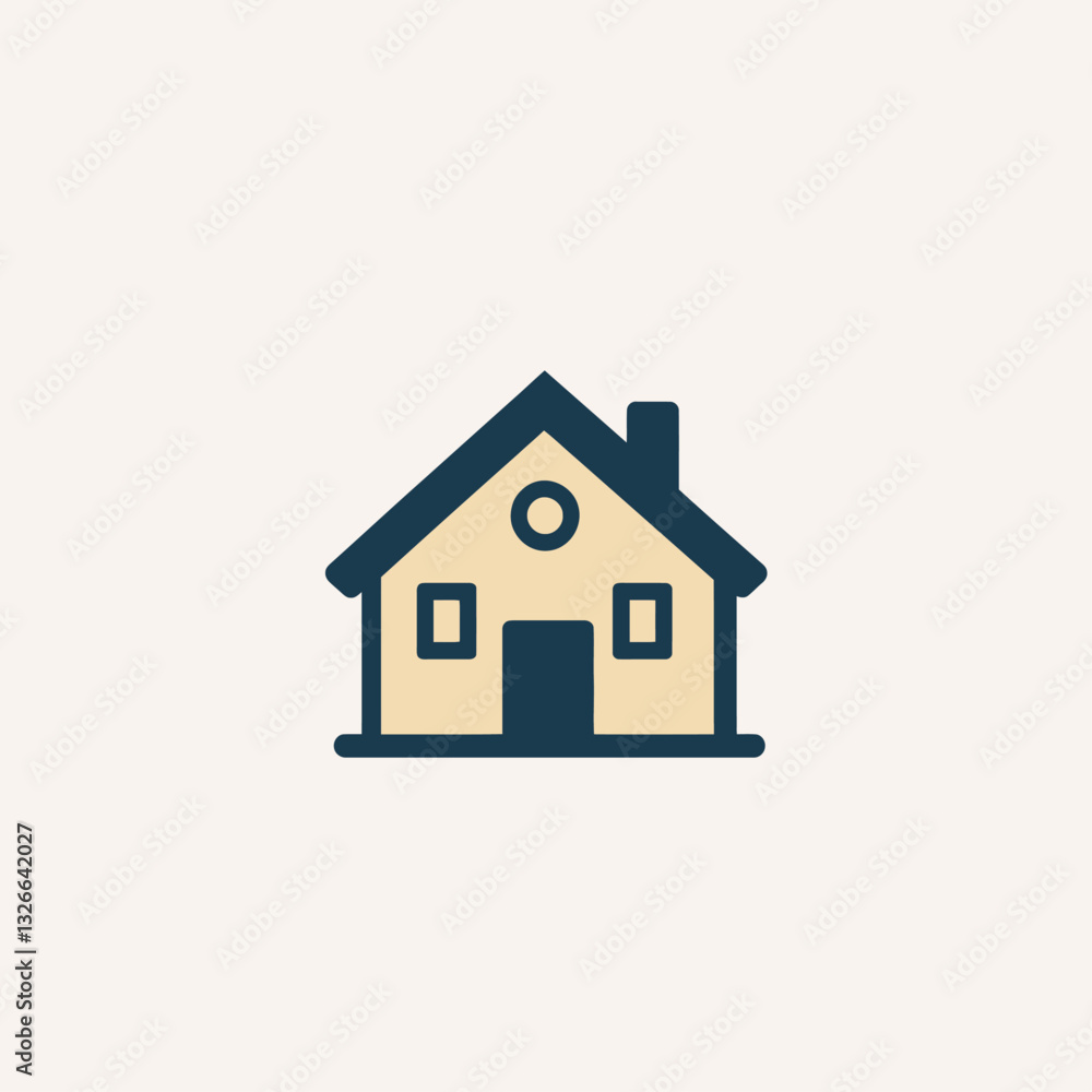Simple House Icon: Home, Residence, Real Estate, Property Concept. Simple House Icon: Home, Residence, Real Estate, Property Concept.