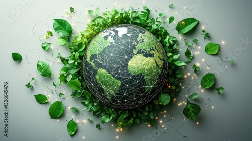 Carbon Credit Concept Eco-Friendly Icons Green Earth Environment Sustainability Trade Emissions Reduction