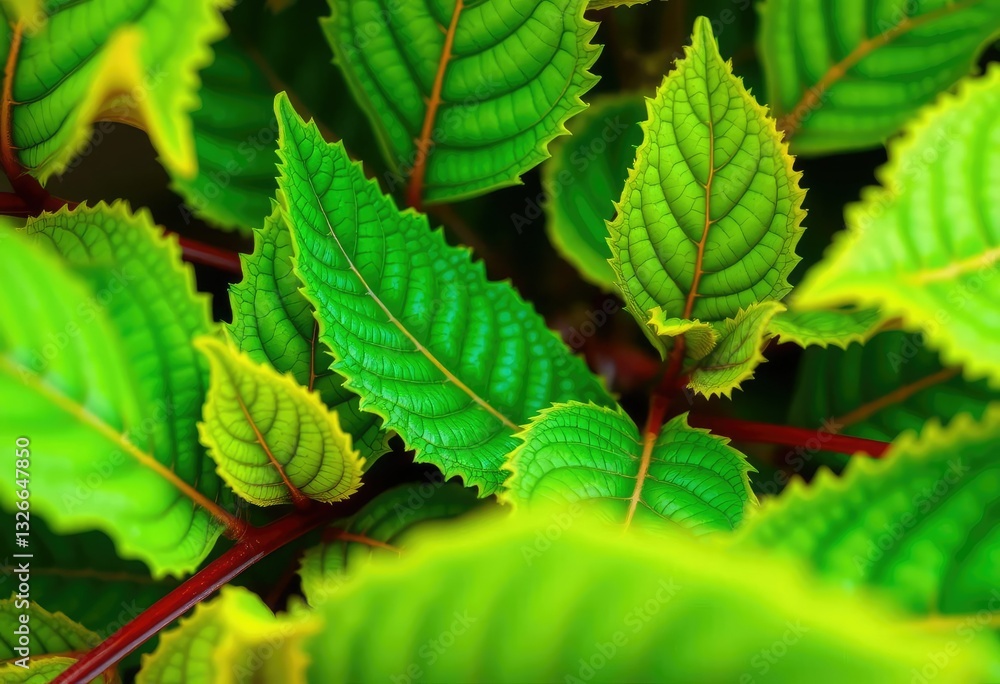 Vibrant green leaves, intricate details, sharp focus, natural, plant Vibrant green leaves, intricate details, sharp focus, natural, plant