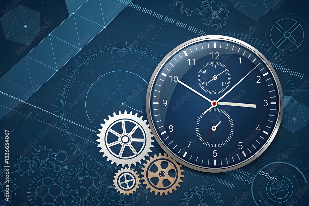 Technical gear pattern illustrates the time is money concept Technical gear pattern illustrates the time is money concept