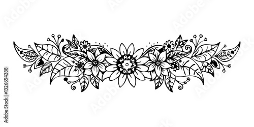 Black and white floral border