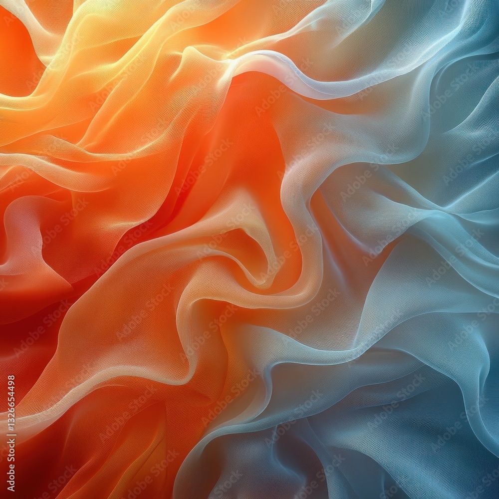 Fototapeta premium Abstract Art Background with Flowing Textures in Warm Orange and Cool Teal Tones Ethereal Dreamy Design