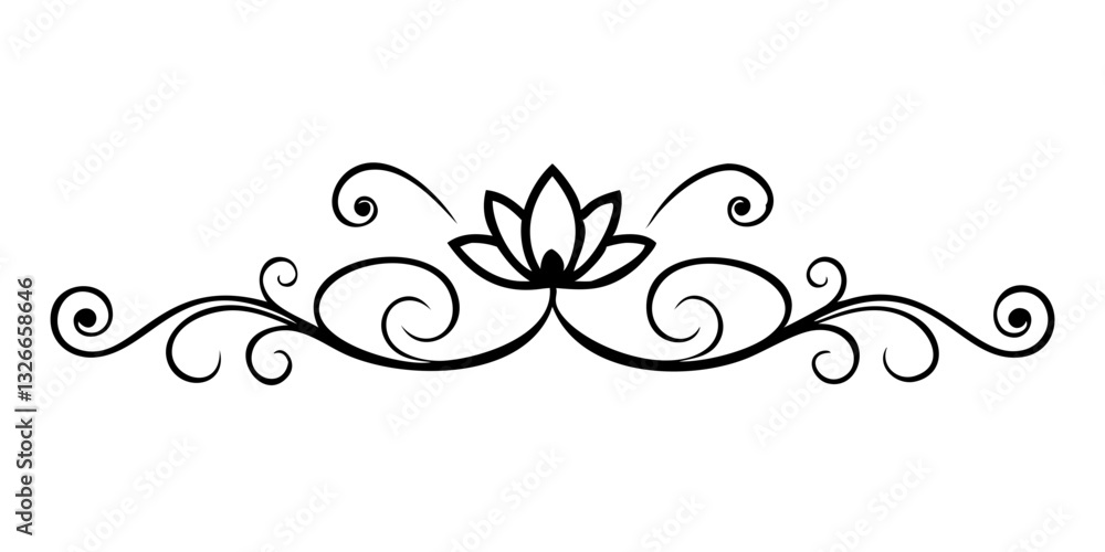 Ornamental lotus flourish design Ornamental lotus flourish design