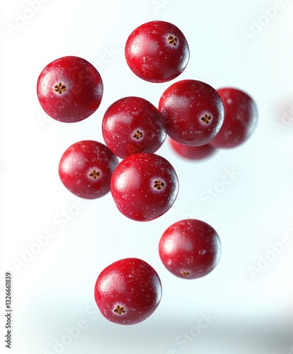 Wallpaper Mural Floating Fresh Ripe Juicy Cranberries Isolated on White Background Torontodigital.ca