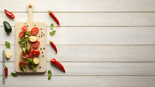 Delicious Caprese Salad Ingredients on Wooden Board