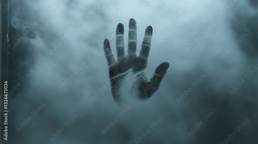 A hand reaching out of a window in a residential setting during daytime A hand reaching out of a window in a residential setting during daytime
