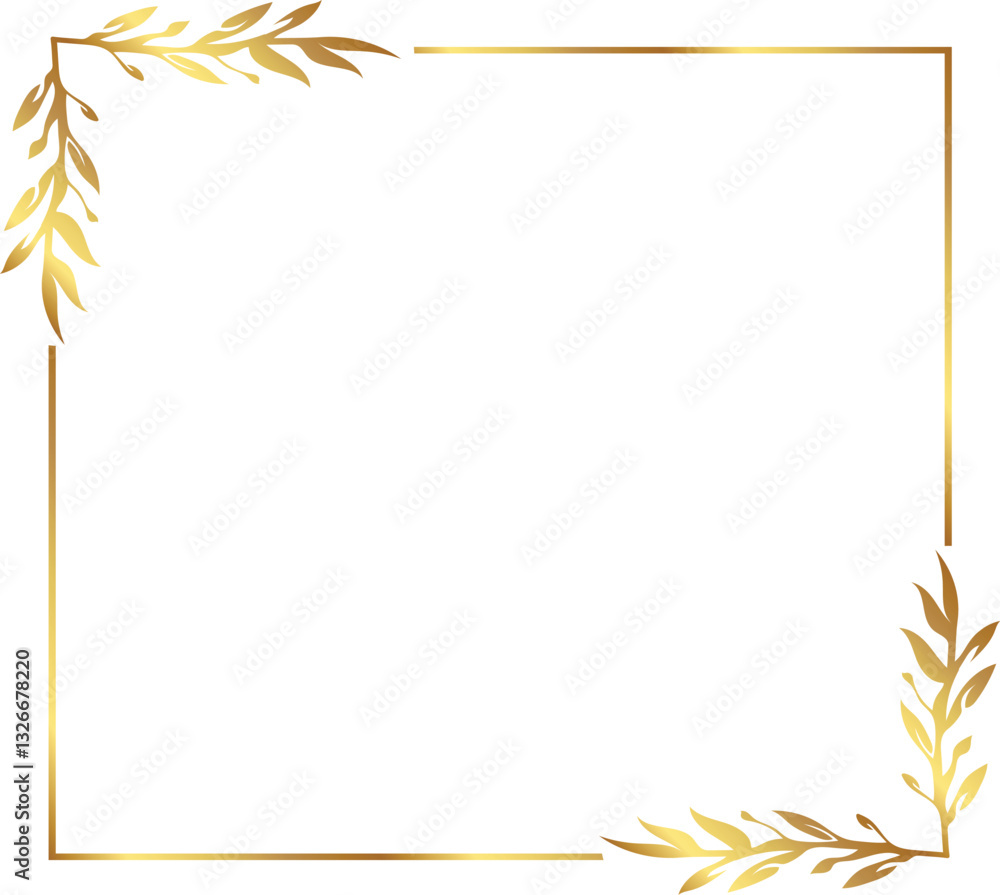 frame with yellow leaves Gold floral frame frame with yellow leaves Gold floral frame